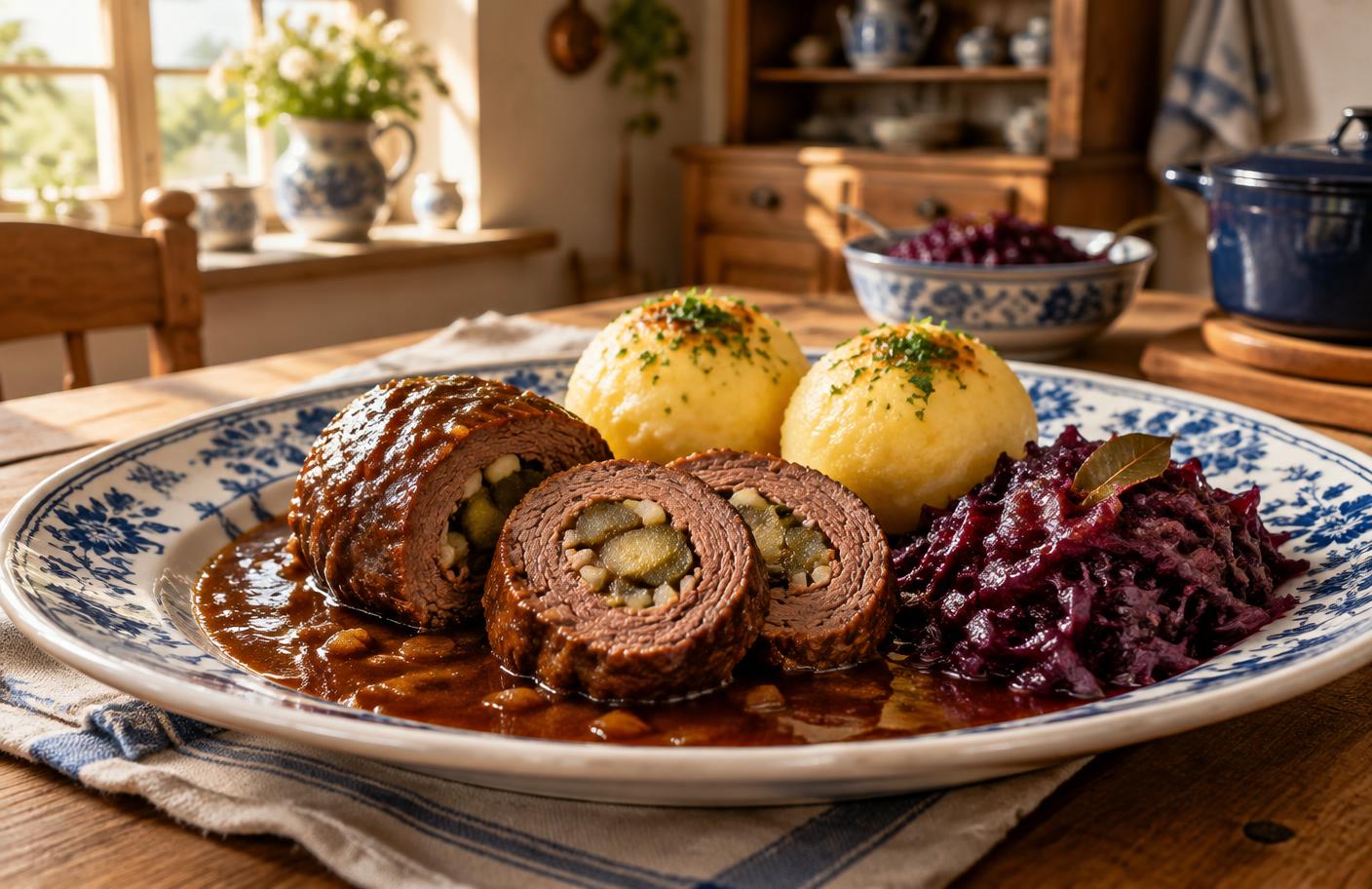 Rouladen, Klöße & rote Grütze